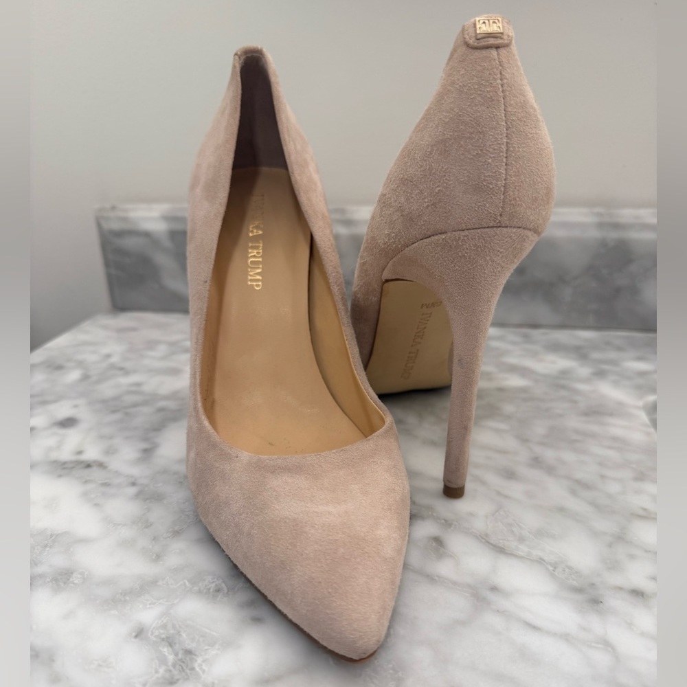 Ivanka Trump Blush Suede Heels